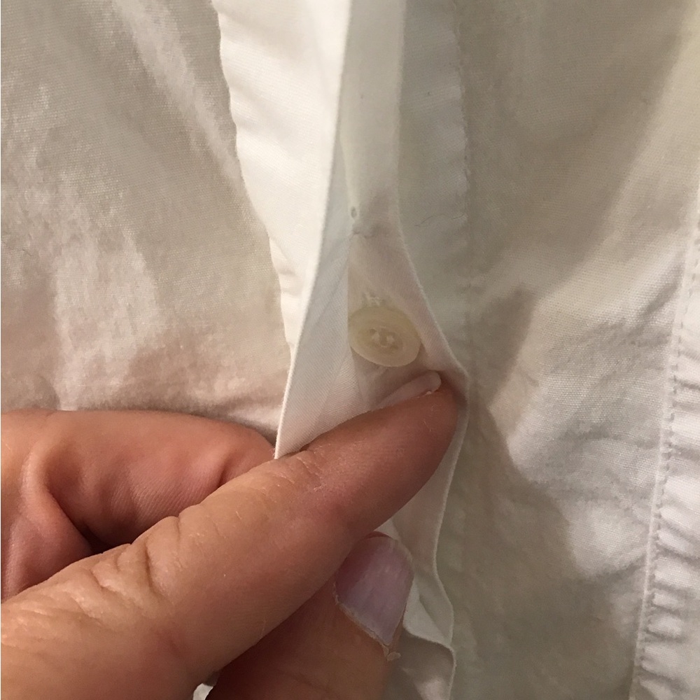 J. Crew White Short Sleeve Shirt with Embroidered Collar - Picture 5 of 8